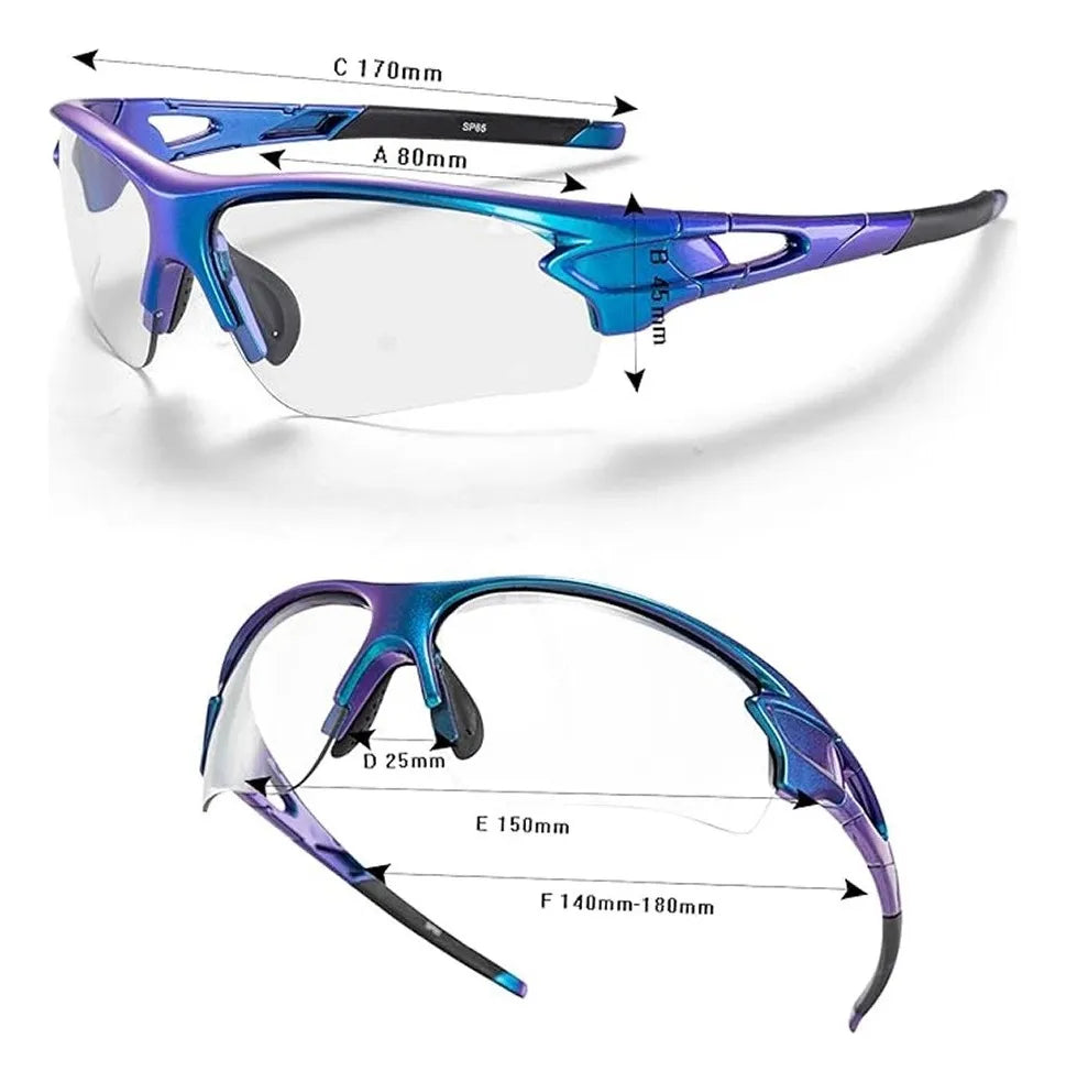 Lentes deportivos fotocromáticos filtro UV400