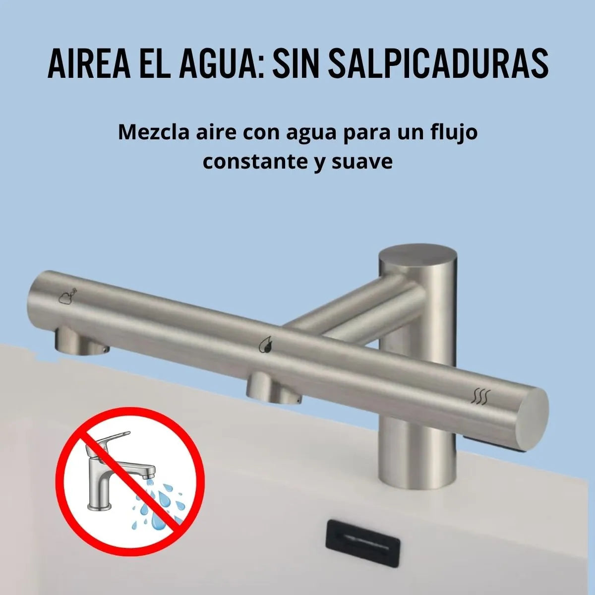 Canilla multifunción: agua, jabón y aire