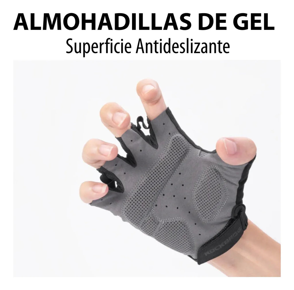 Guantes ciclismo de medio dedo acolchados