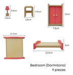 Set dormitorio en madera de juguete