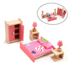 Set dormitorio en madera de juguete