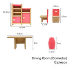 Set comedor de juguete en madera