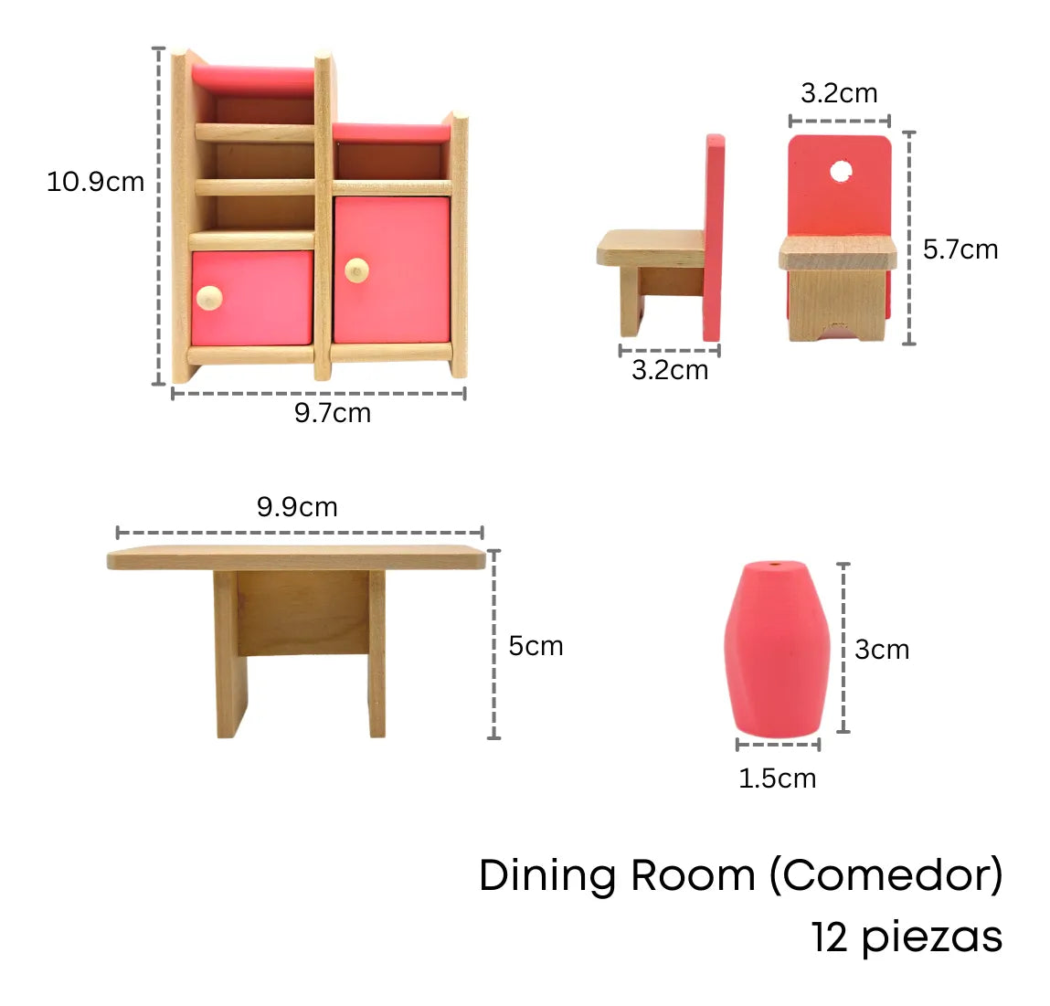 Set comedor de juguete en madera