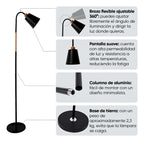 Lámpara de pie nórdica flexible