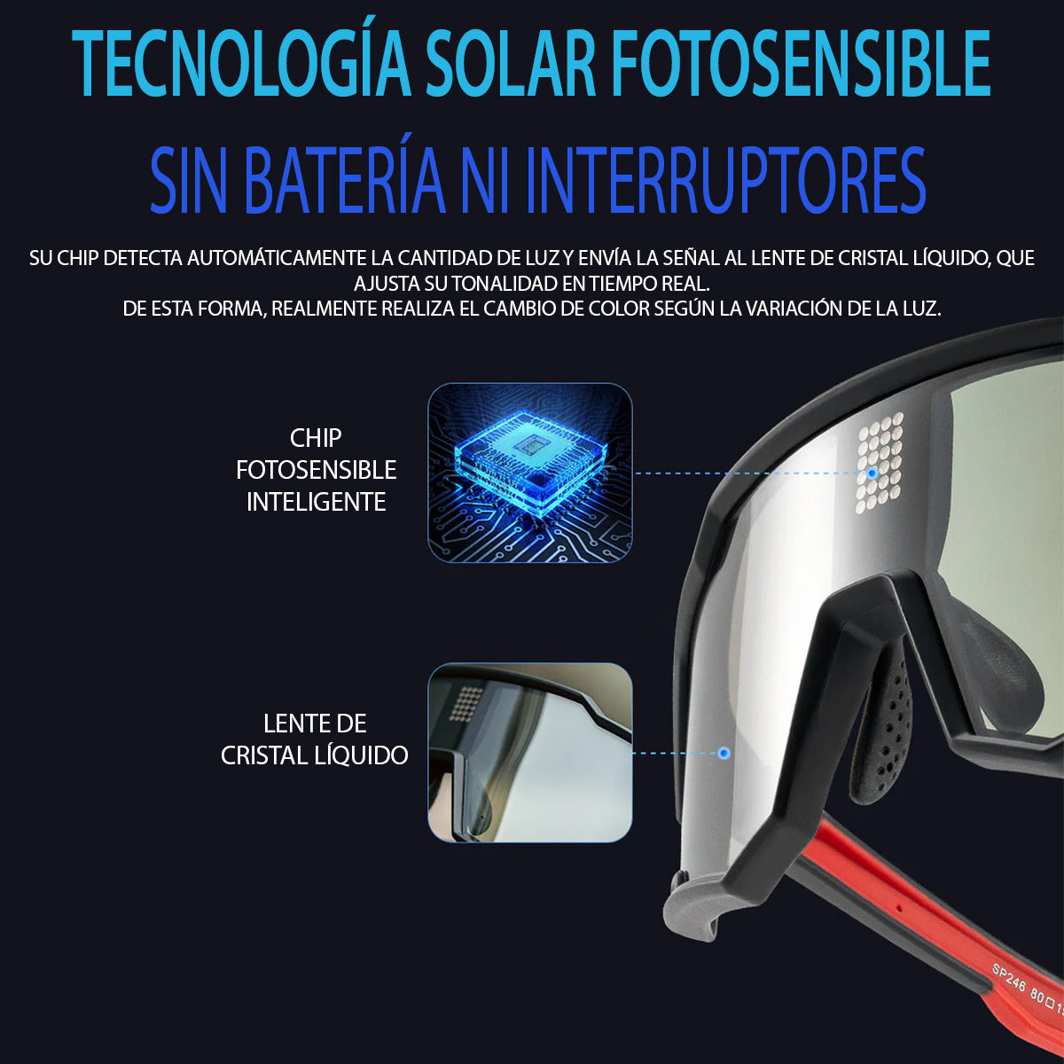Lentes deportivos fotocromáticos UV400
