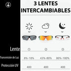 Lentes deportivos con micas intercambiables
