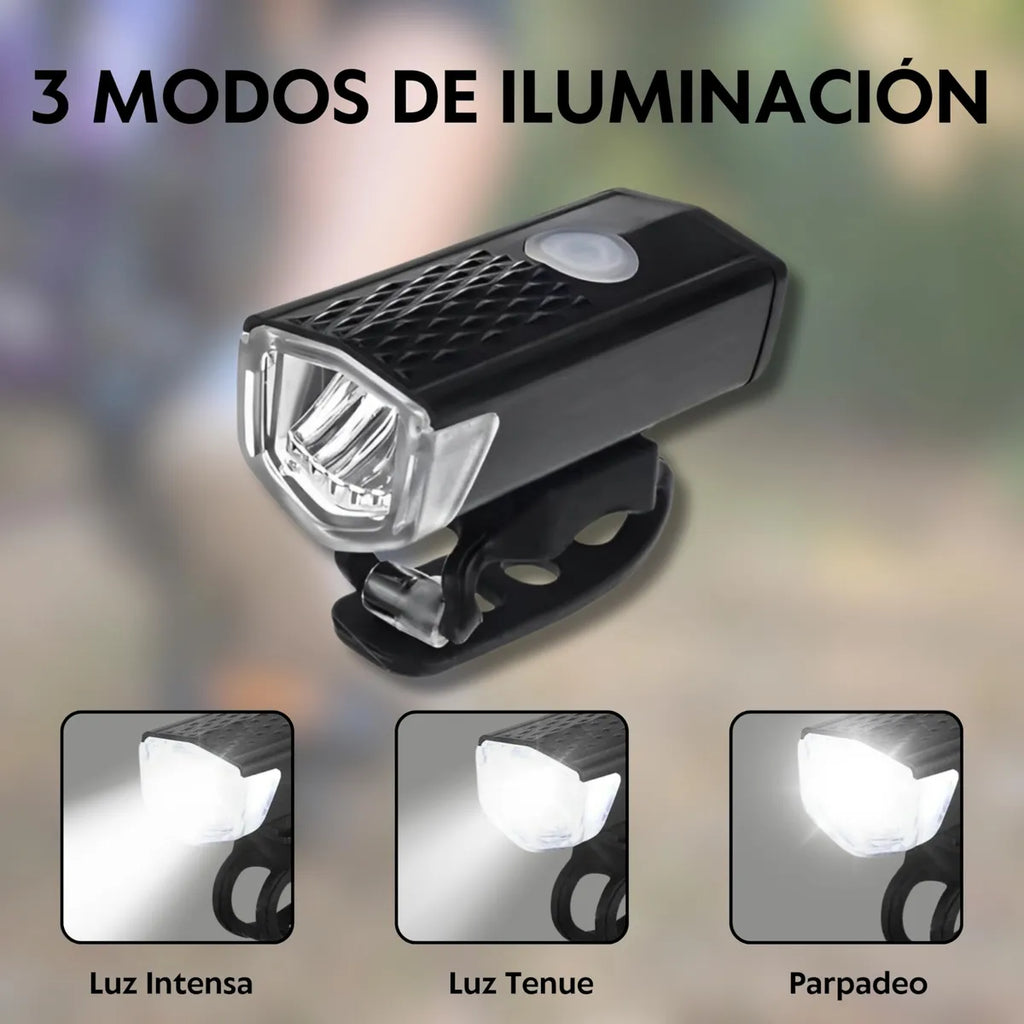 Luz delantera para bicicleta con 3 modos