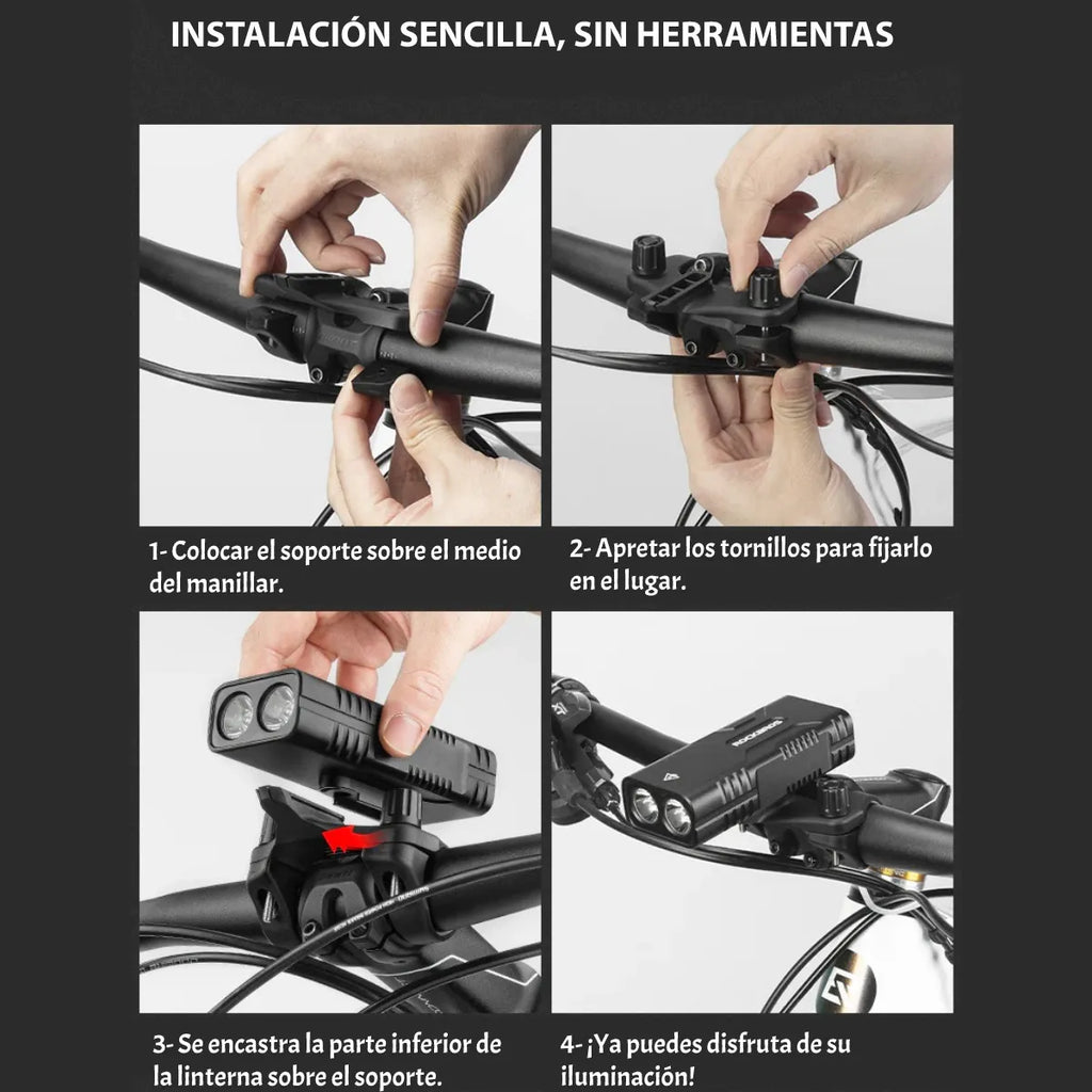 Luz para bicicleta recargable