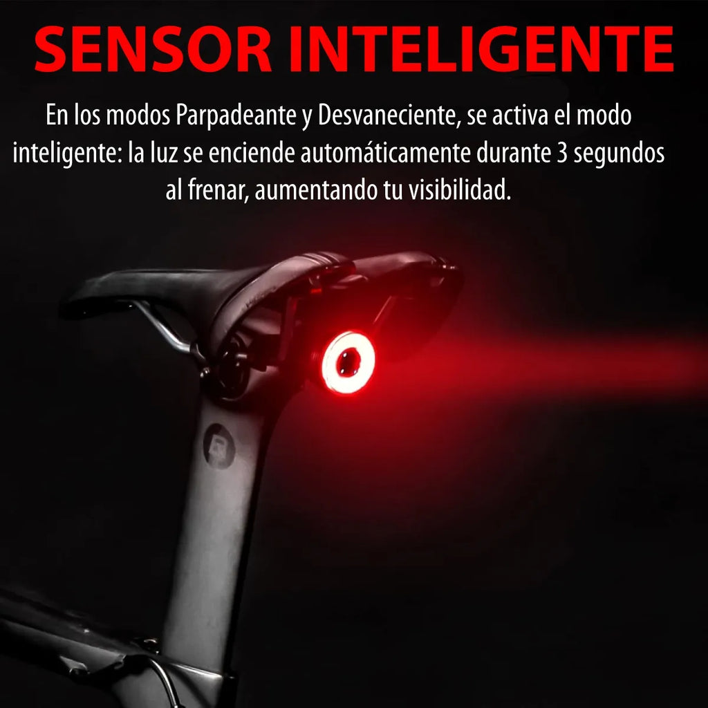 Luz posterior para bicicleta con sensor de frenado