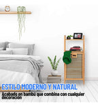 Mueble cesto organizador de bambú
