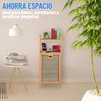 Mueble cesto organizador de bambú