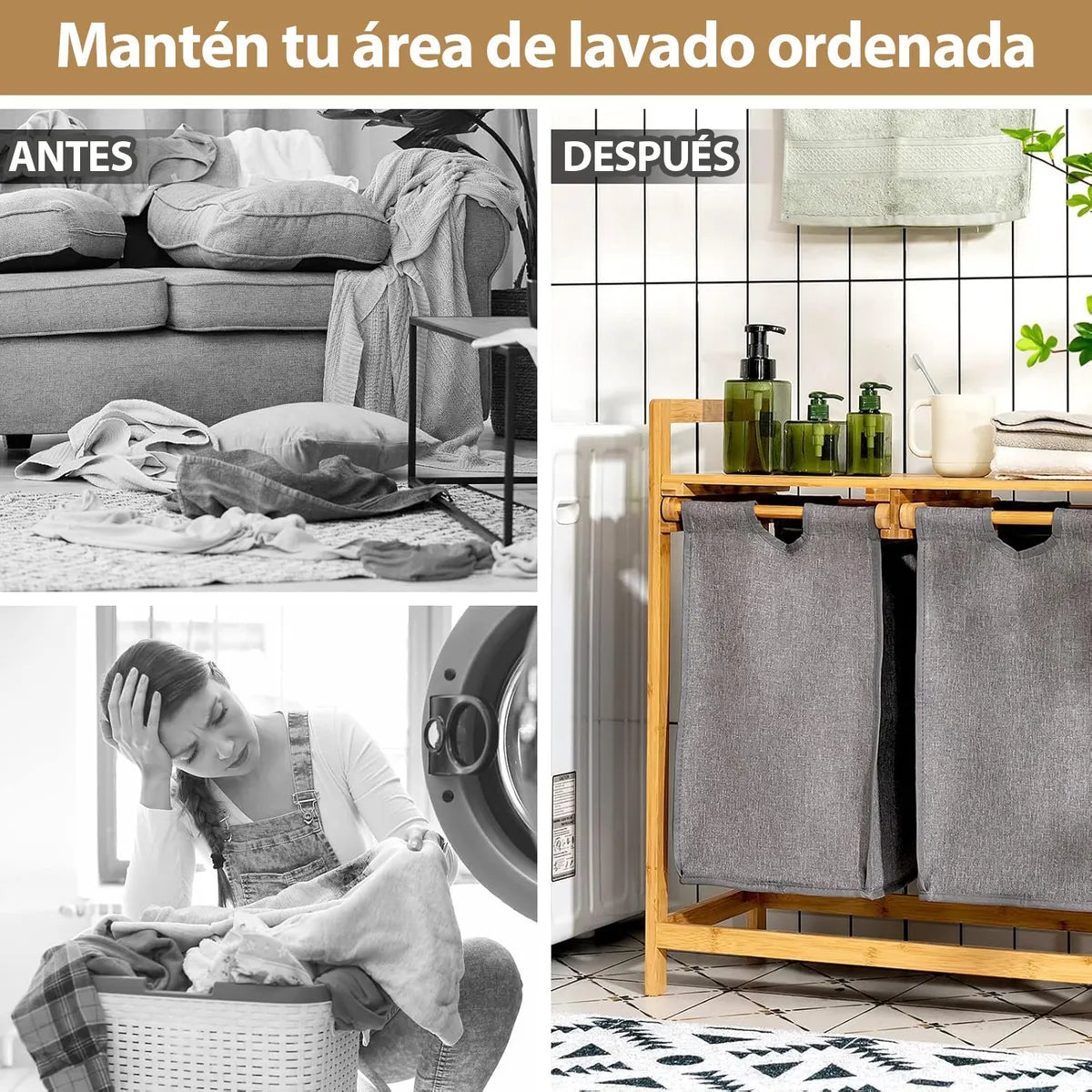 Organizador de 2 compartimentos extraíbles