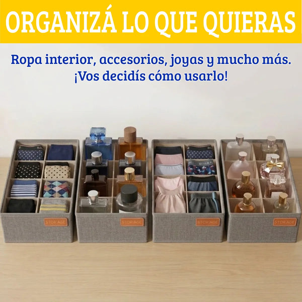 Organizador multiusos de tela con 8 divisiones