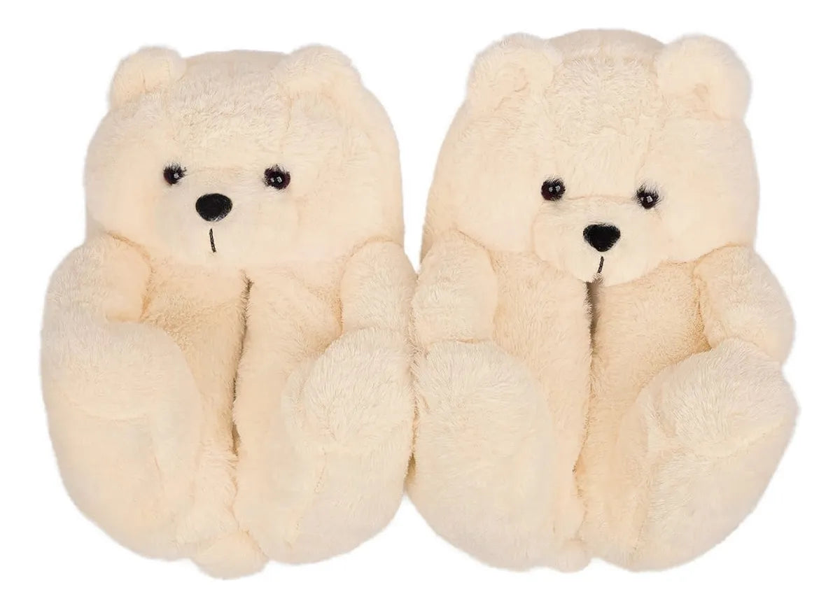 Pantuflas oso peludas calentitas