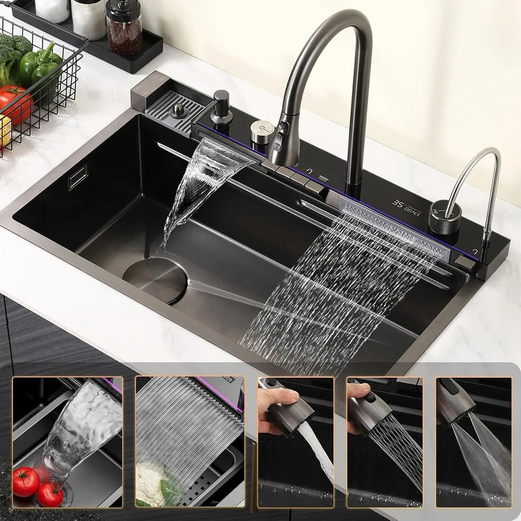 Bacha multifuncional para cocina en acero inoxidable