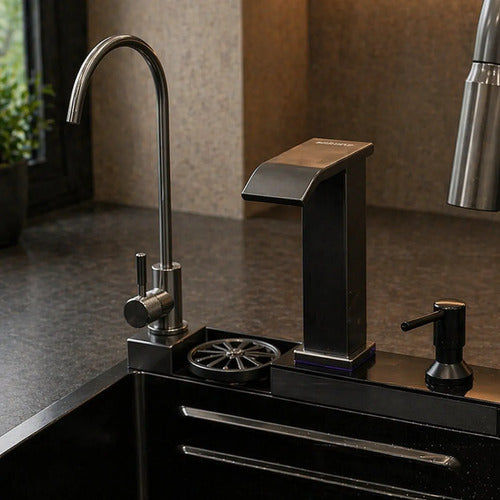 Pileta Bacha Para Cocina Multifuncional Canilla Acero Inox