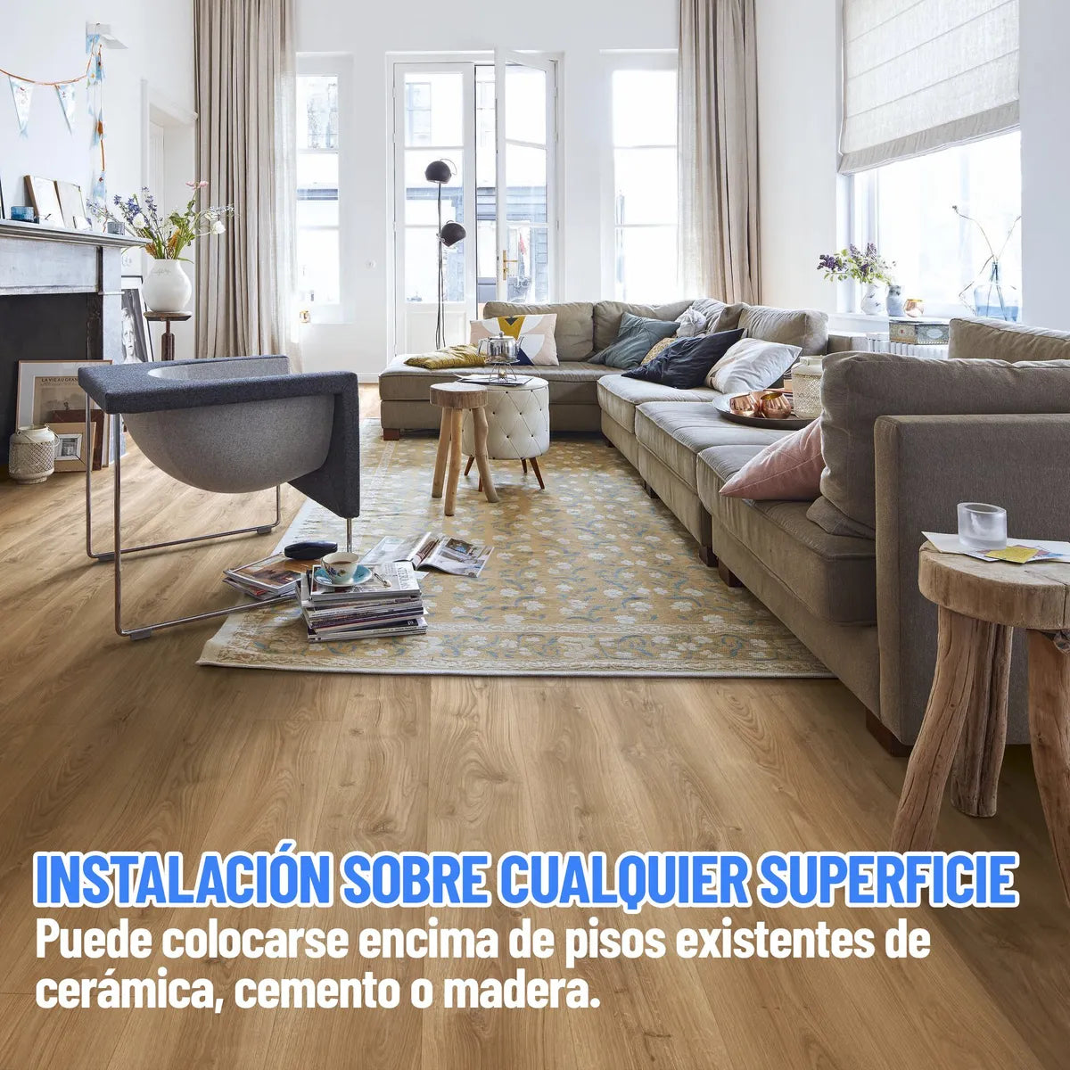 Piso vinílico encastrable para alto tránsito