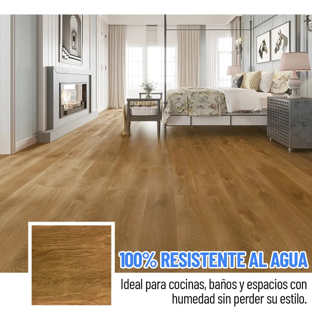 Piso vinílico encastrable para alto tránsito