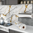 Placa Adhesiva Pared Simil Marmol En Rollo De 120 X 3 Metros