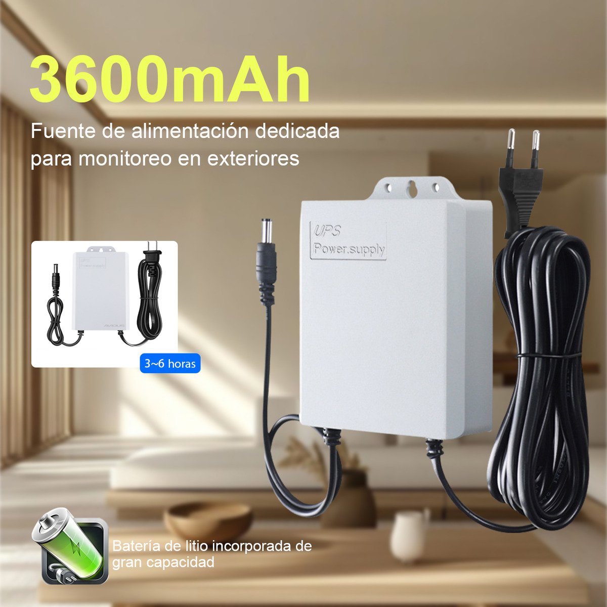 Powerbank Camara De Seguridad Mini Ups 7500 Mah Alimentación