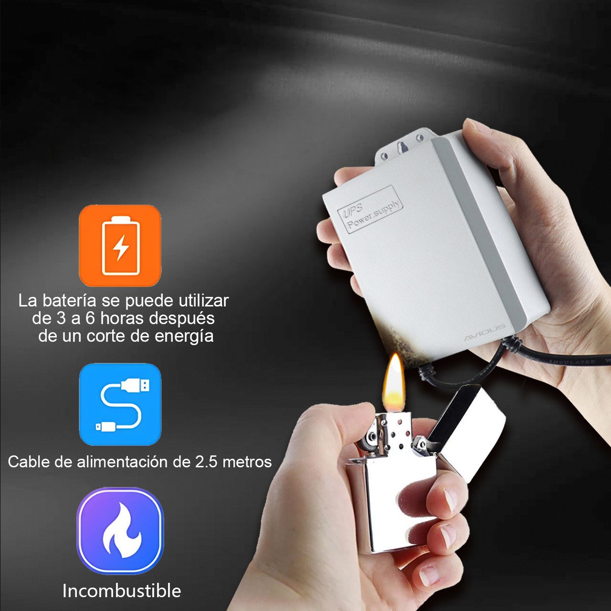 Powerbank Camara De Seguridad Mini Ups 7500 Mah Alimentación