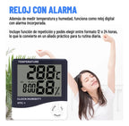 Reloj digital con medidor de temperatura y humedad