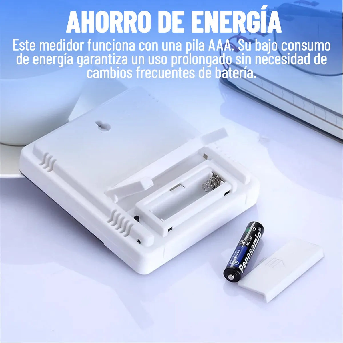 Reloj digital con medidor de temperatura y humedad