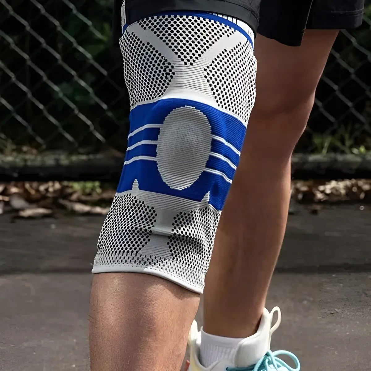 Rodillera deportiva con varillas de protección y gel