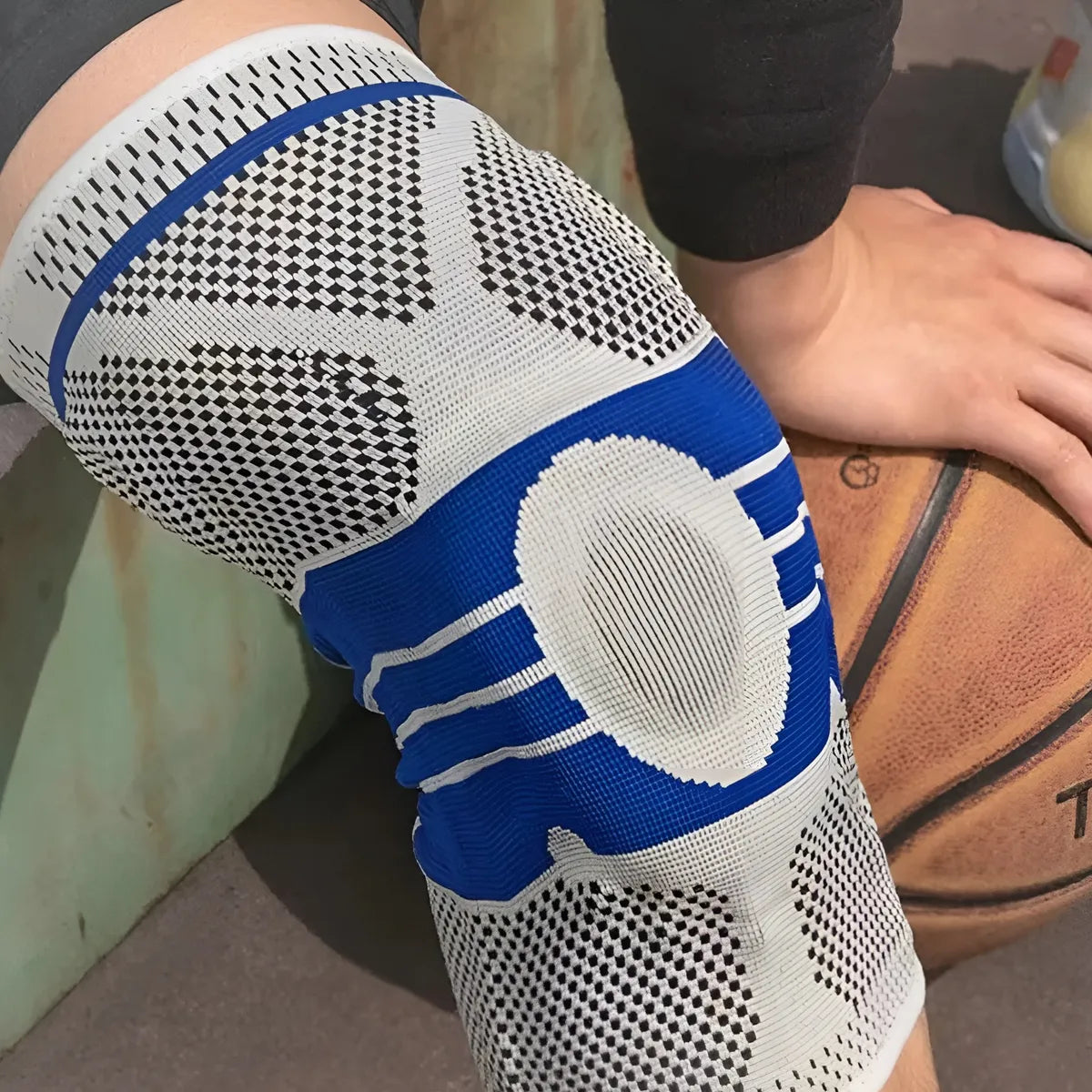 Rodillera deportiva con varillas de protección y gel