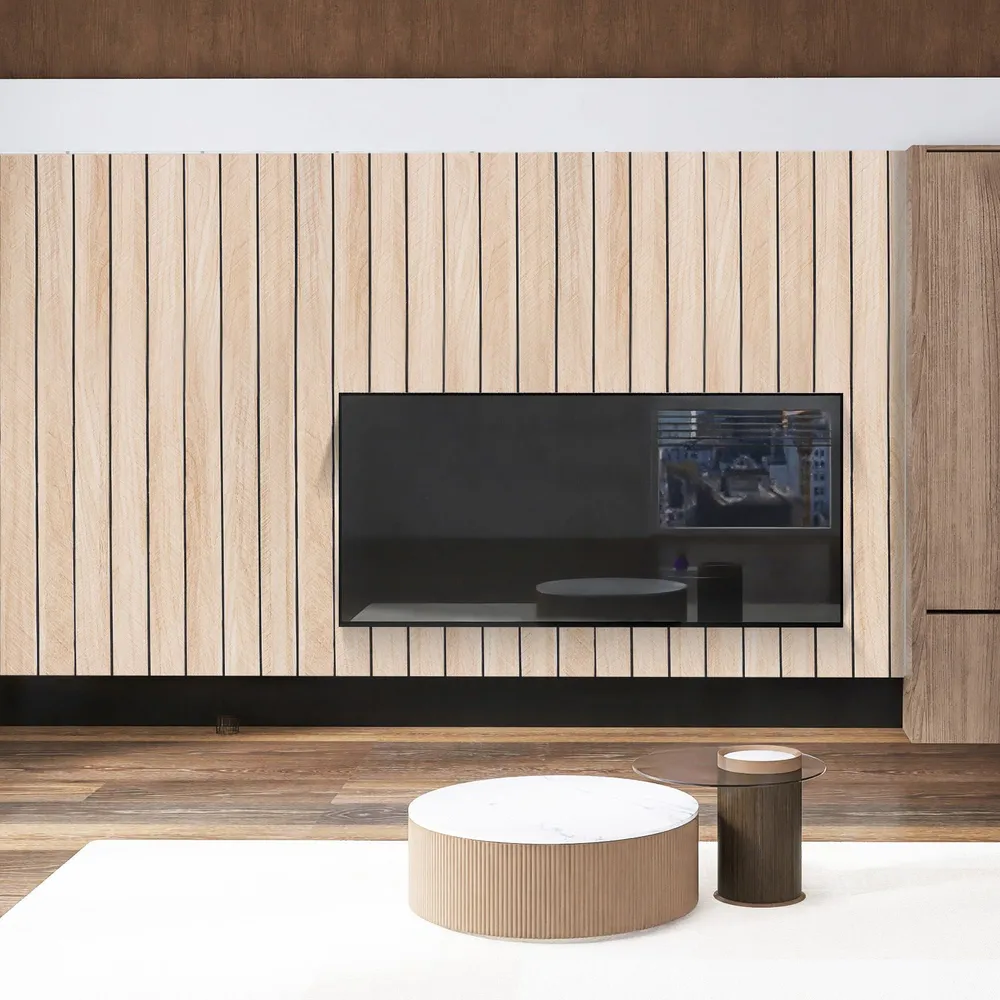 Rollo Adhesivo Símil Ripado Wpc Madera 3mts X 60cm Premium ®