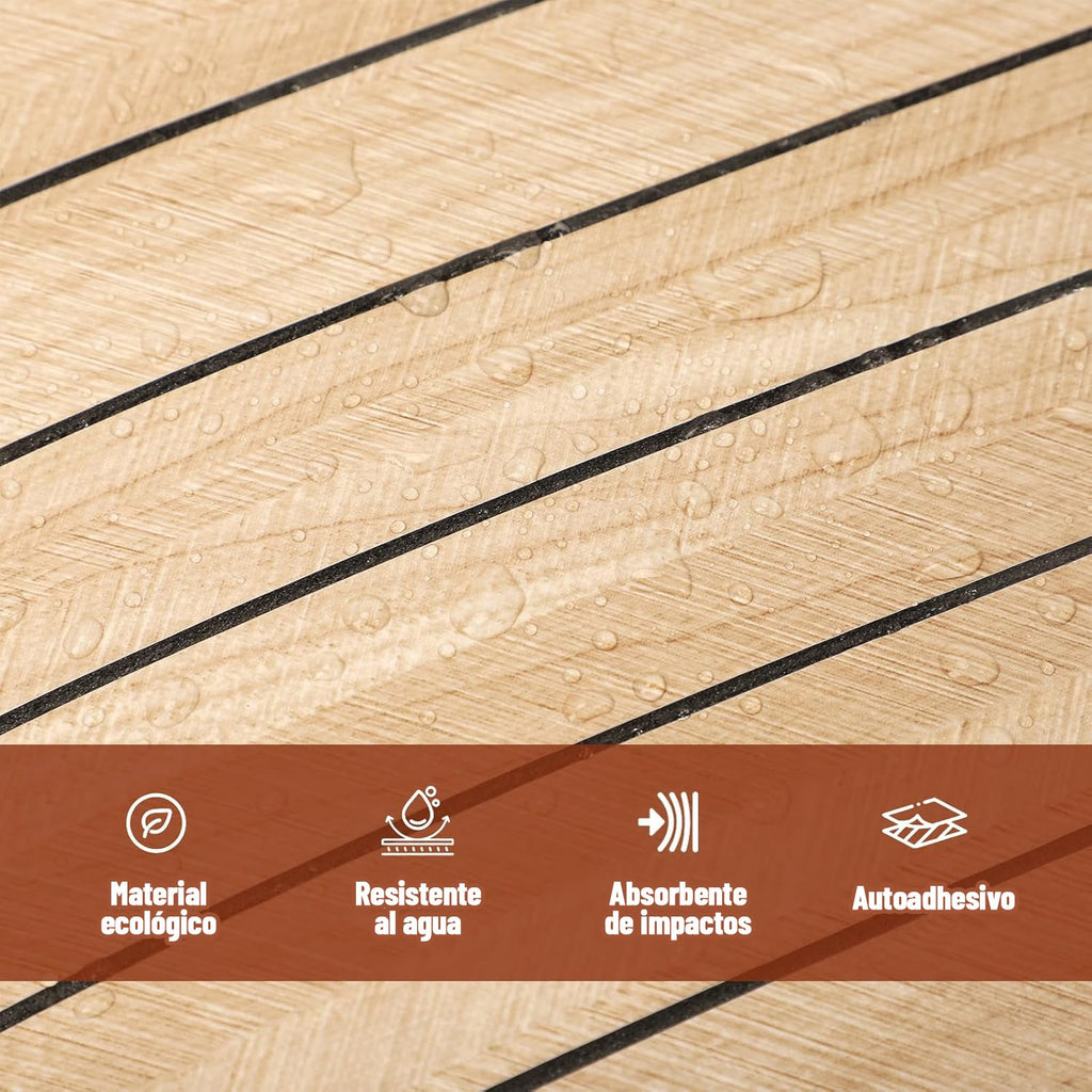 Rollo Adhesivo Símil Ripado Wpc Madera 3mts X 60cm Premium ®