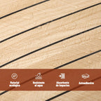 Rollo Adhesivo Símil Ripado Wpc Madera 3mts X 60cm Premium ®