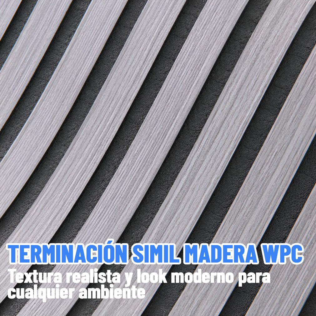 Rollo Adhesivo Símil Ripado Wpc Madera 3mts X 60cm Premium ®