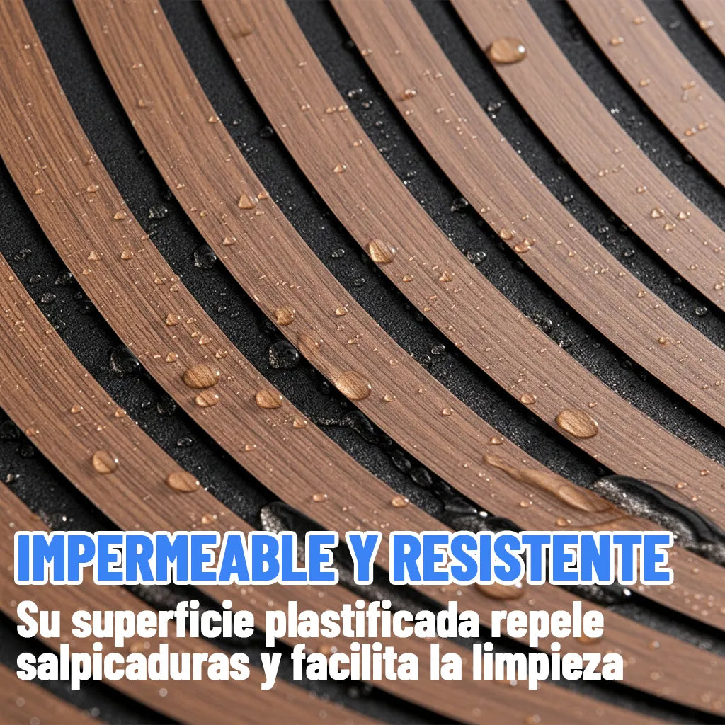Rollo Adhesivo Símil Ripado Wpc Madera 3mts X 60cm Premium ®