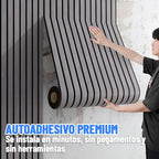 Rollo Adhesivo Símil Ripado Wpc Madera 3mts X 60cm Premium ®