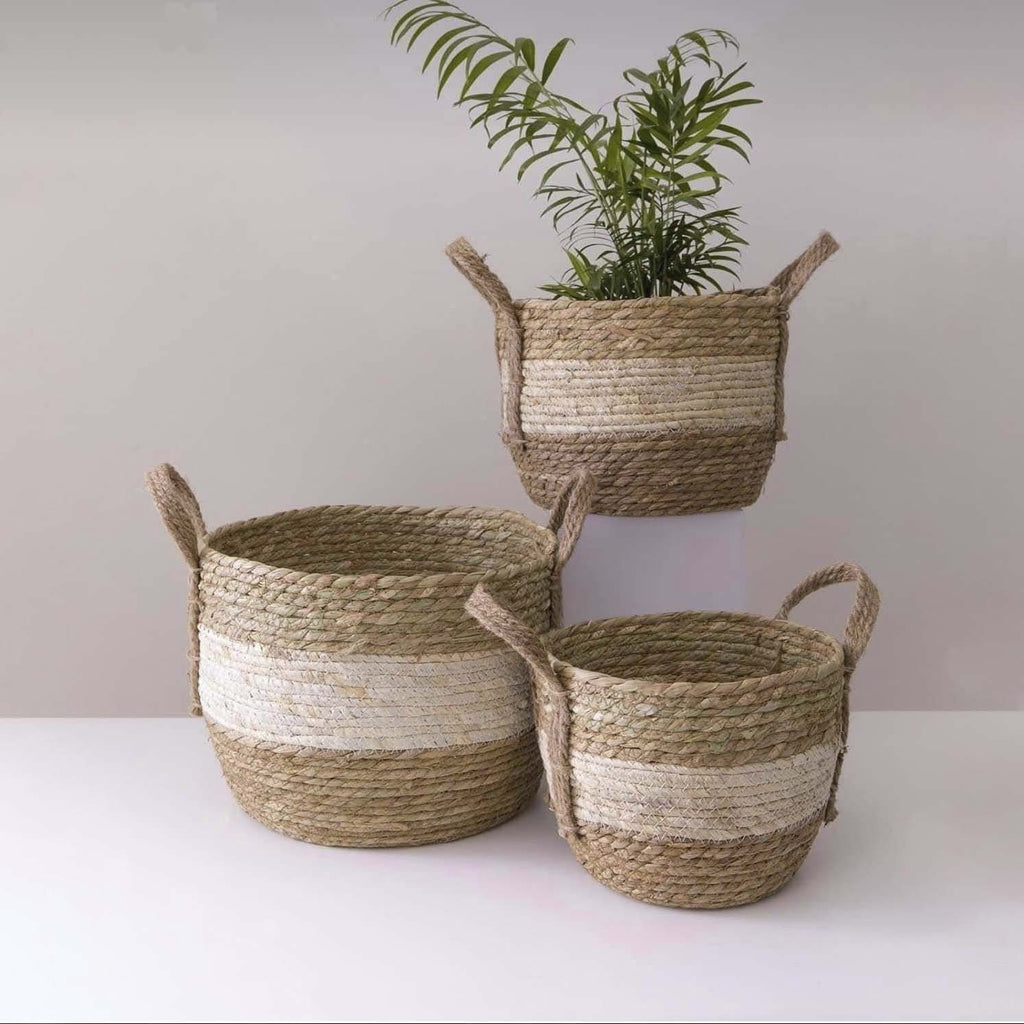 Set de 3 canastos organizadores estilo ratan