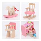 Set dormitorio infantil de juguete en madera