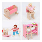 Set dormitorio infantil de juguete en madera