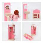 Set baño en madera de juguete
