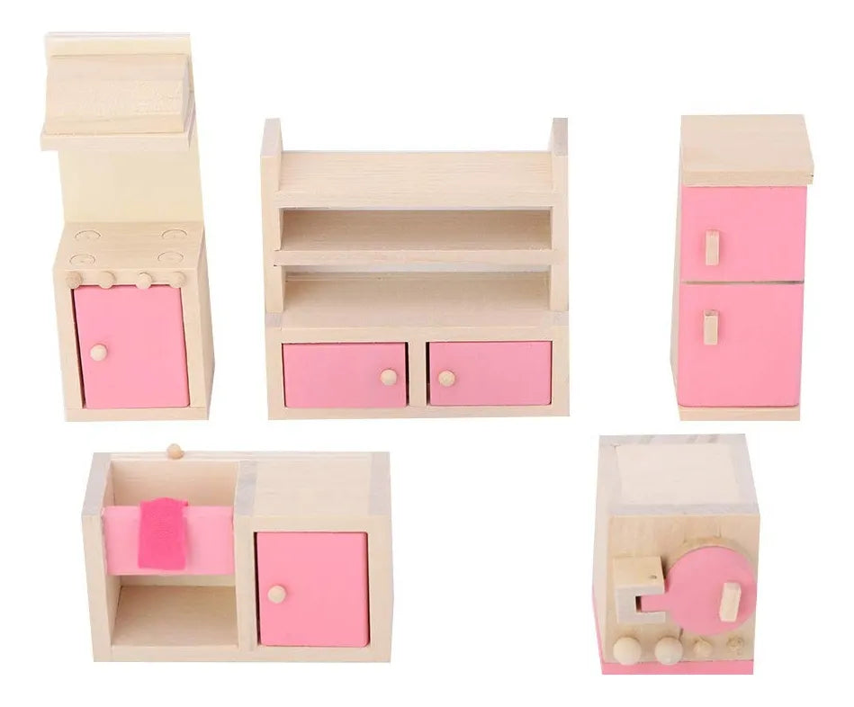 Set cocina de juguete en madera 5 piezas