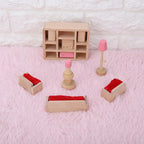 Set living en madera de juguete