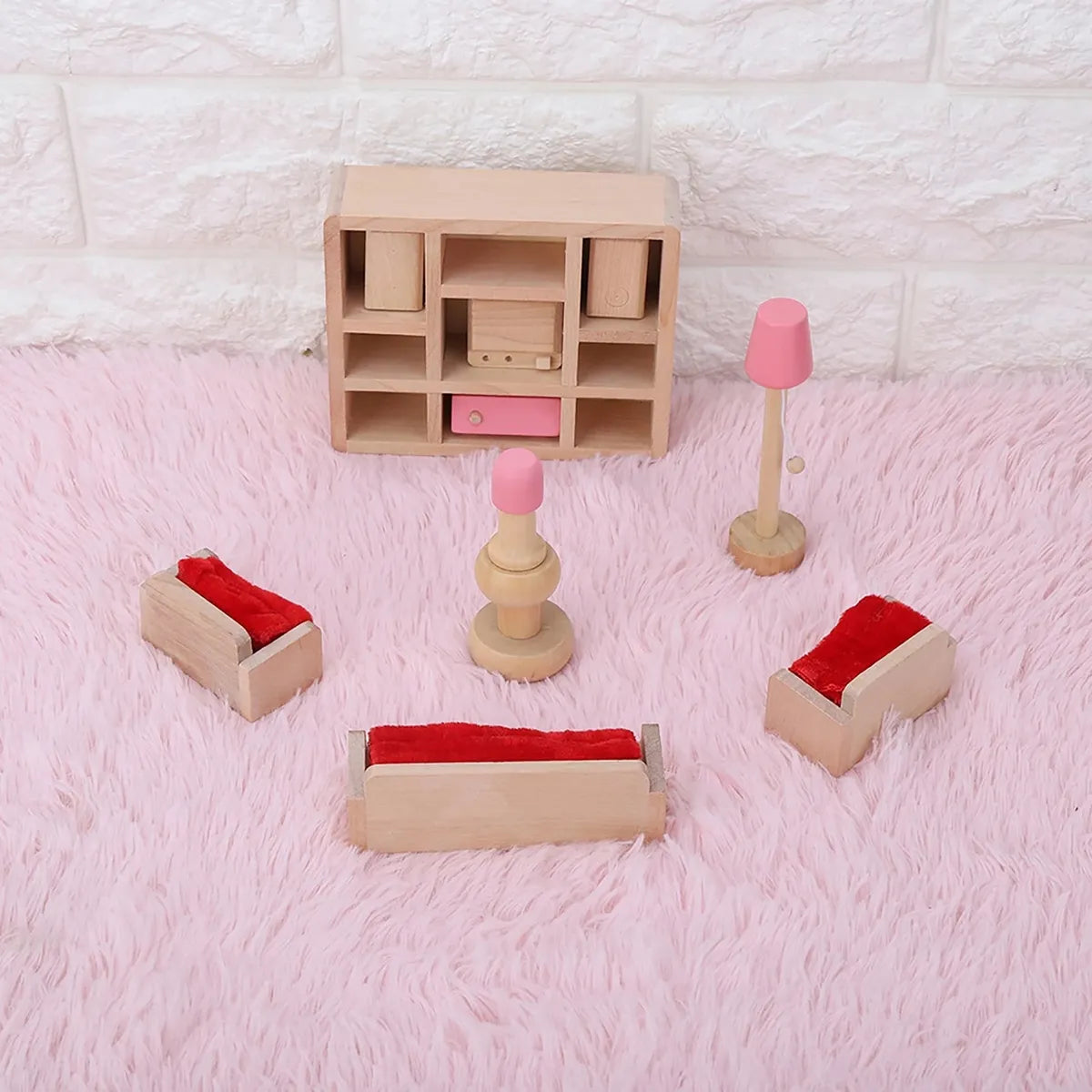 Set living en madera de juguete