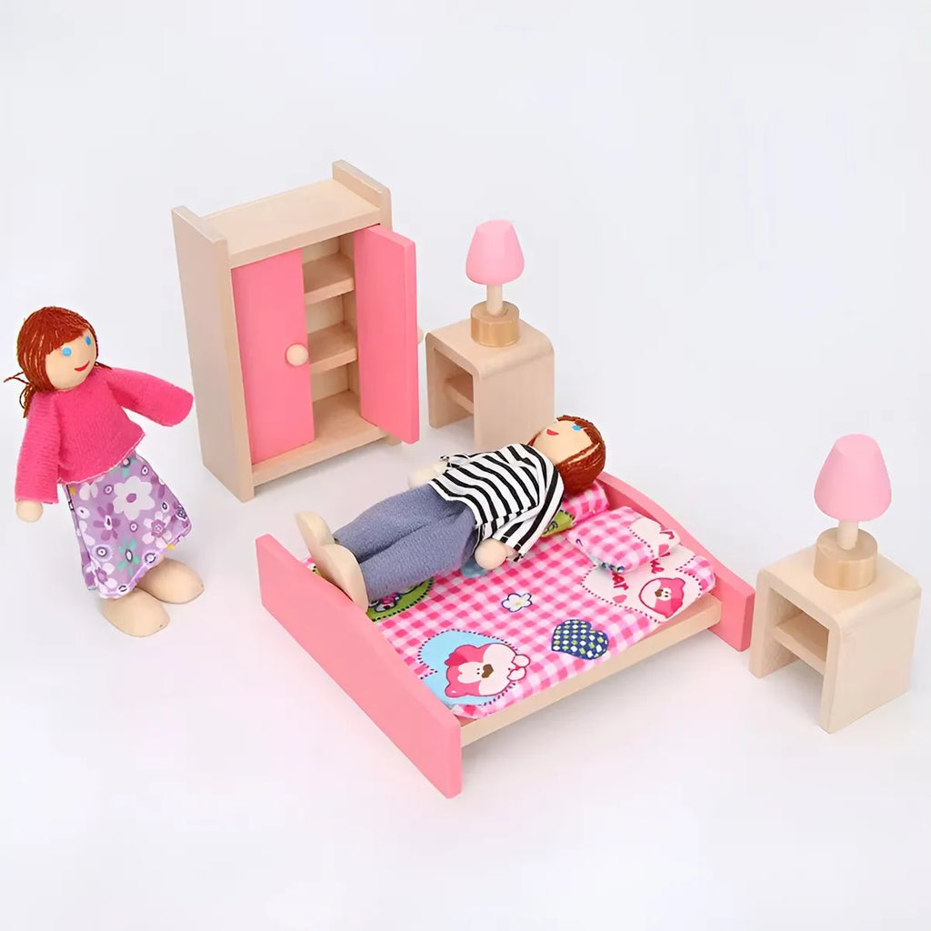 Set dormitorio en madera de juguete