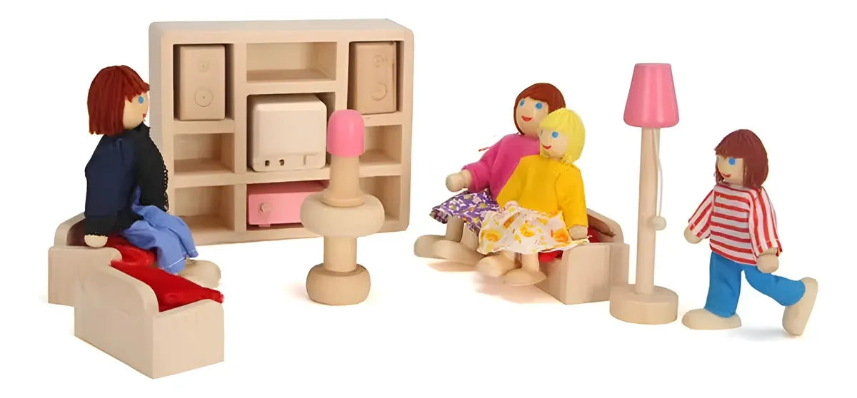 Set living en madera de juguete
