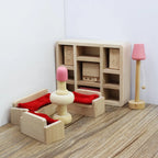 Set living en madera de juguete