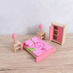 Set dormitorio en madera de juguete