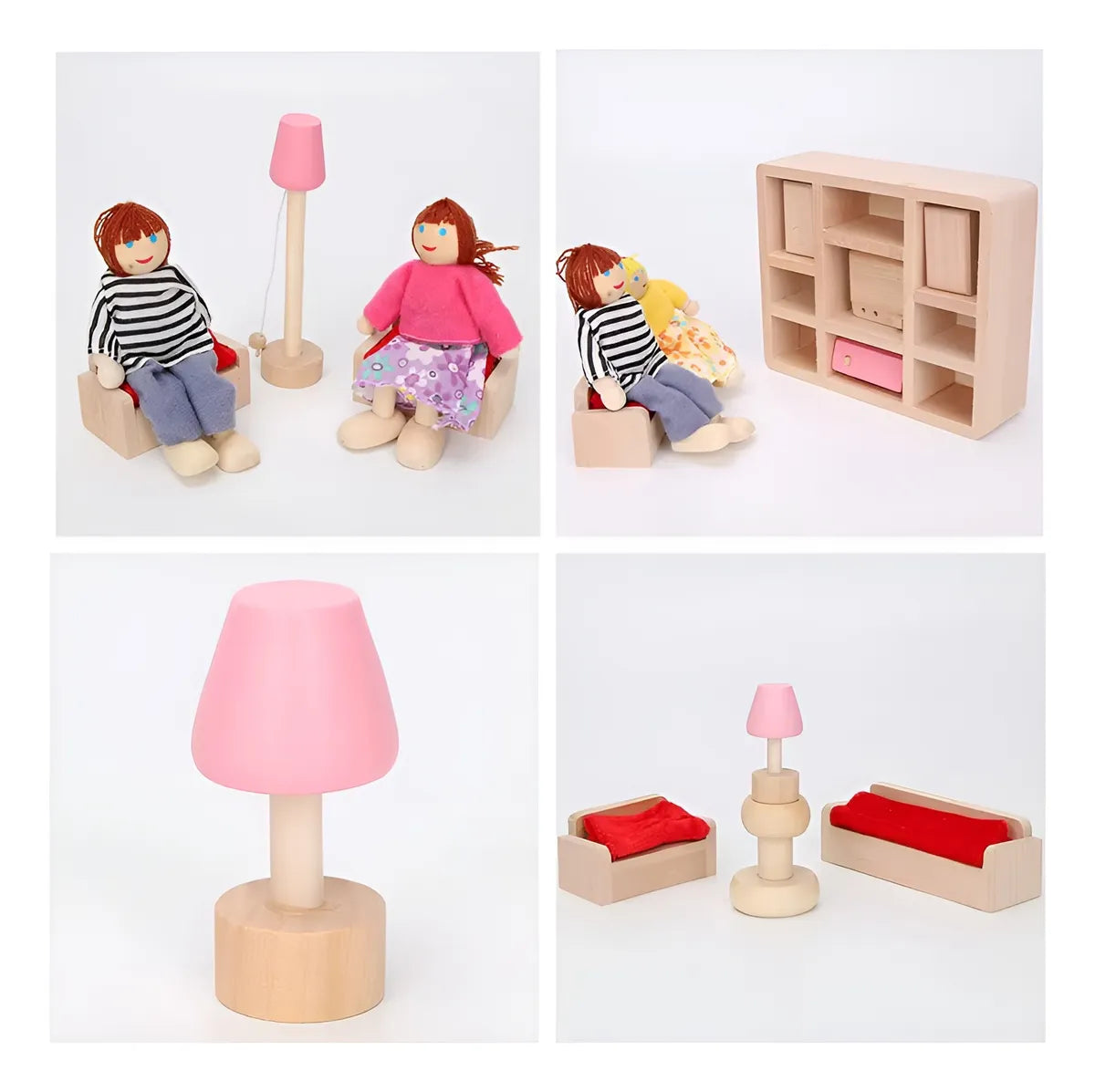 Set living en madera de juguete