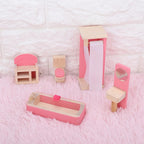 Set baño en madera de juguete