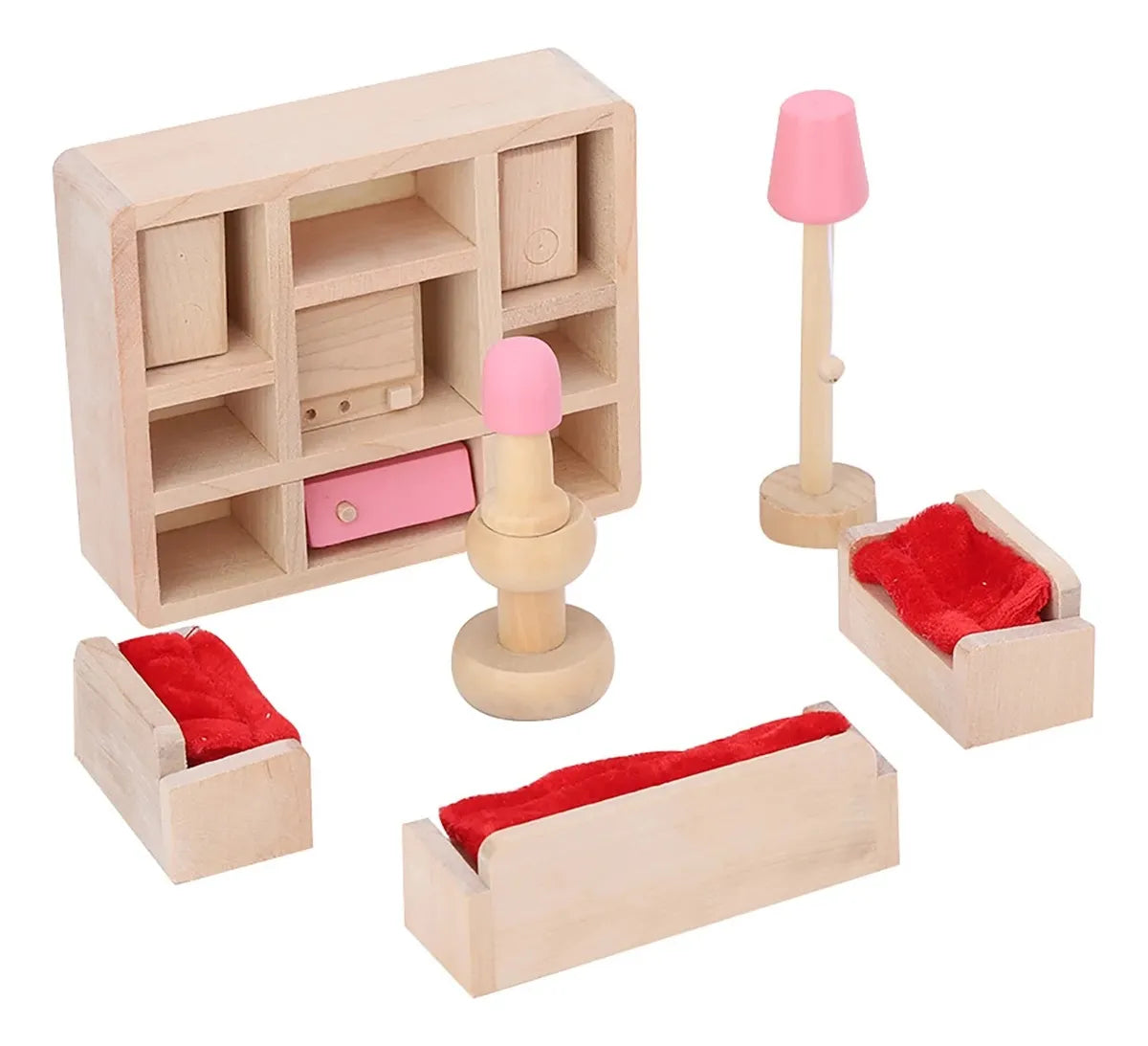 Set living en madera de juguete