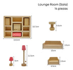 Set living en madera de juguete